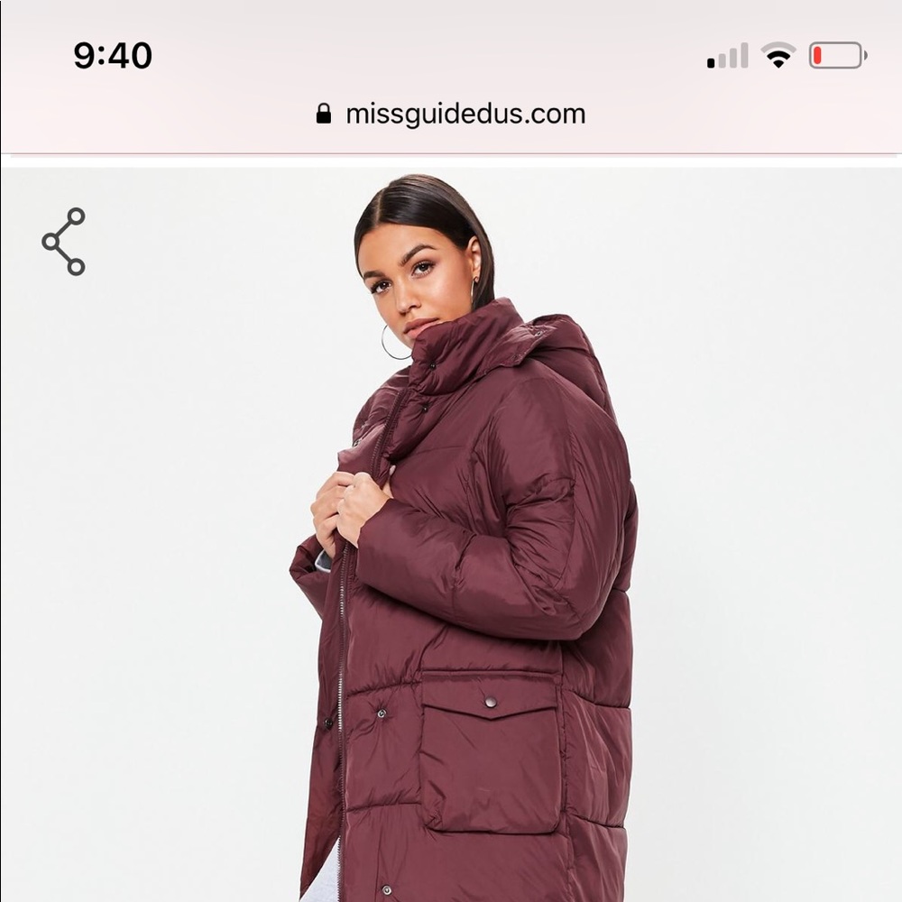 Missguided long line puffer jacket